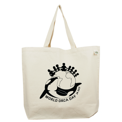 World Orca Day 14 July Recycled cotton tote bag from Ecojoia